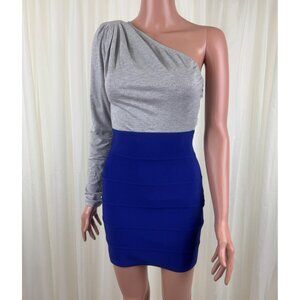 NWOT Women's WOW Couture One Sleeve Dress Body Con Bandage Mini Dress Size Small